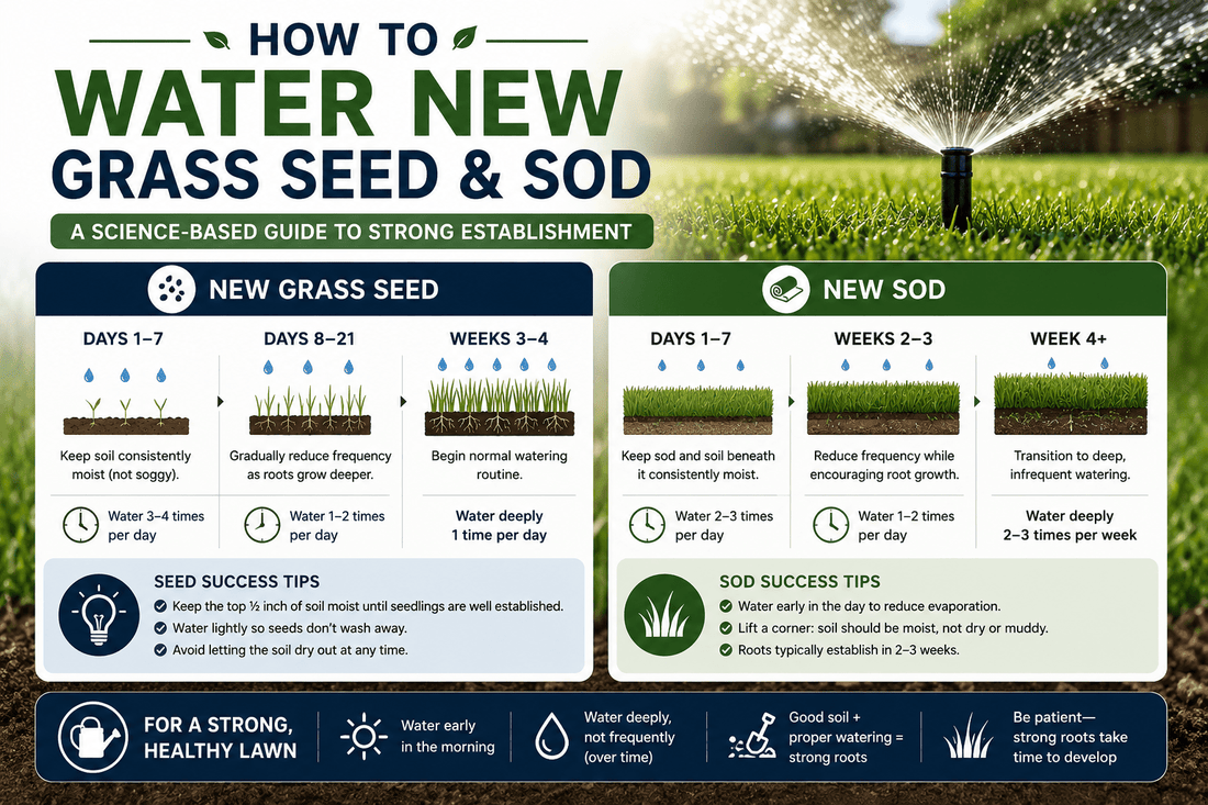 How to Water New Grass Seed and Sod: A Science-Based Guide to Strong Establishment - Soildrops