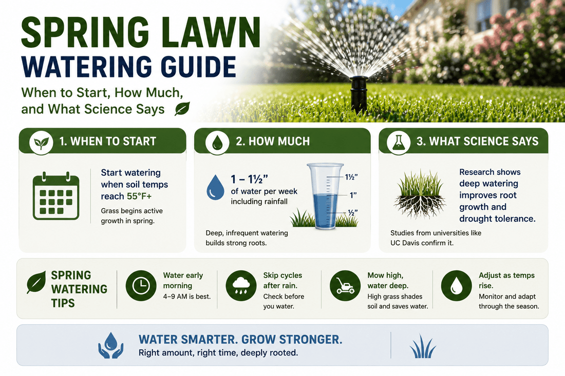 Spring Lawn Watering Guide: When to Start, How Much, and What Science Says - Soildrops
