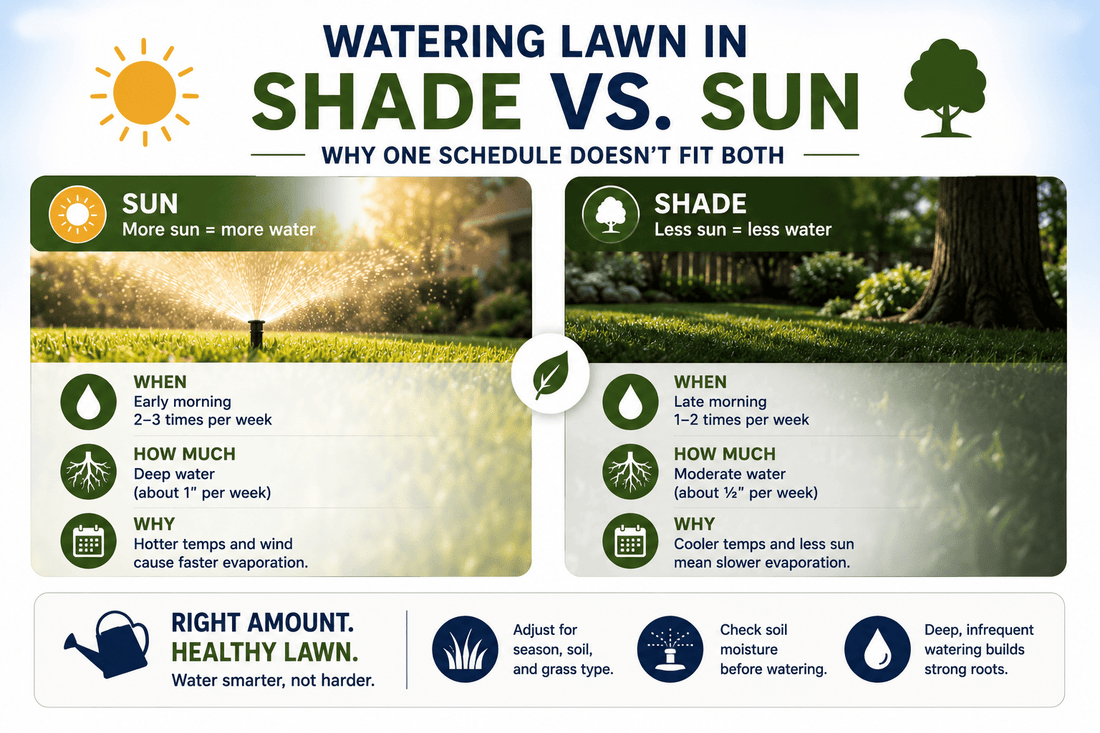 Watering Lawn in Shade vs Sun: Why One Schedule Doesn't Fit Both - Soildrops