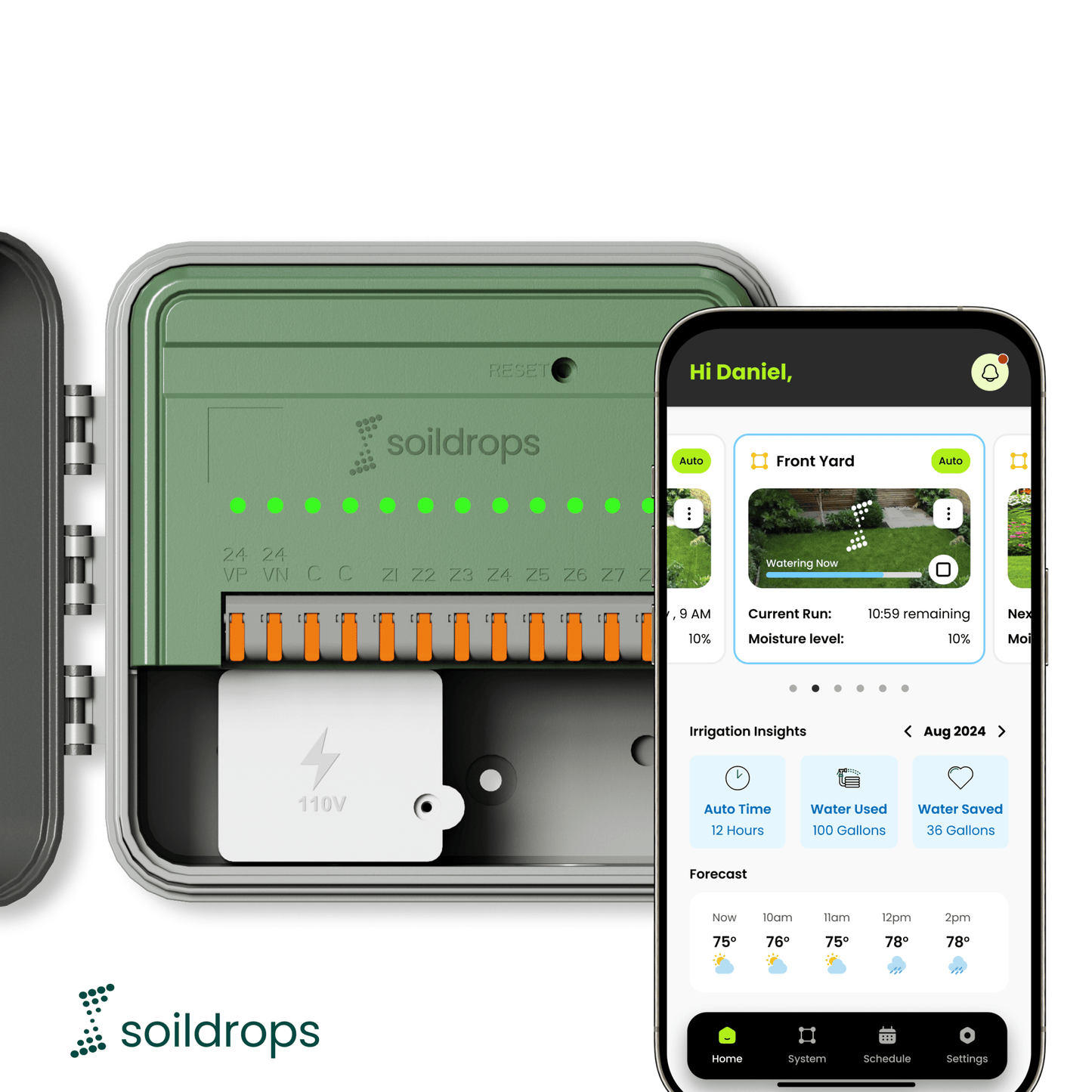 SoilDrops Smart Sprinkler Controller — 8-Zone WiFi Irrigation Controller with AI Scheduling - Soildrops