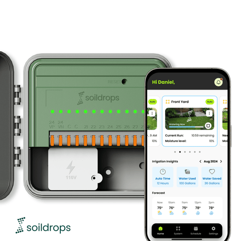 SoilDrops Smart Sprinkler Controller — 8-Zone WiFi Irrigation Controller with AI Scheduling - Soildrops