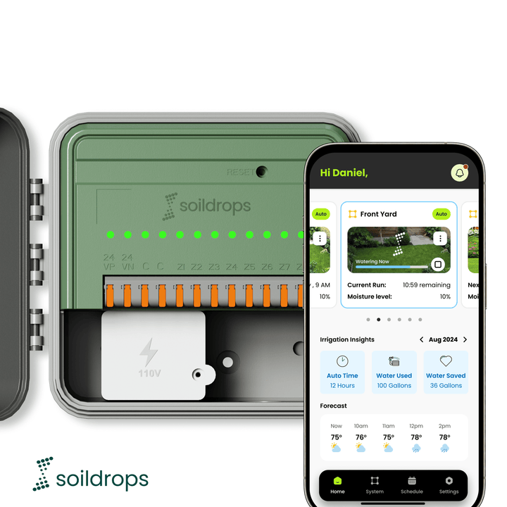 SoilDrops Smart Sprinkler Controller — 8-Zone WiFi Irrigation Controller with AI Scheduling - Soildrops